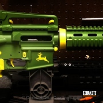 Cerakoted H-168 Zombie Green, H-200 Highland Green And H-144 Corvette Yellow