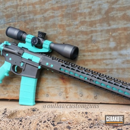 Powder Coating: Smith & Wesson M&P,Smith & Wesson,Two Tone,Scope,Tactical Rifle,Robin's Egg Blue H-175,Tungsten H-237,Nikon
