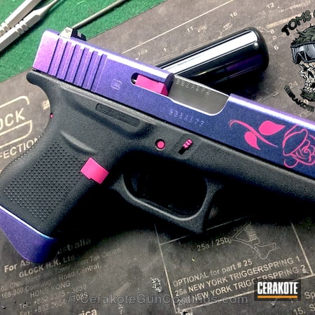Powder Coating: Glock 43,Glock,Rose,Color Change,SIG™ PINK H-224,Pistol,Custom Mix Purple,Chameleon