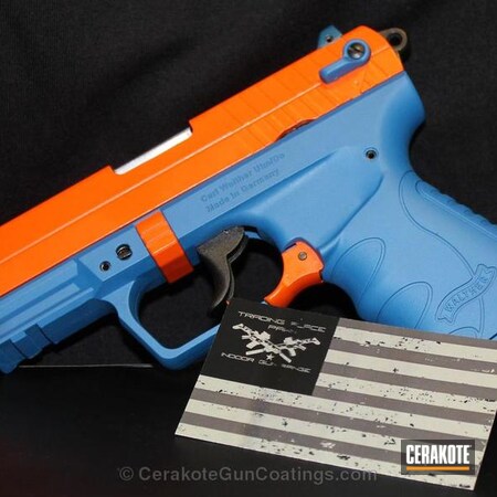 Powder Coating: Safety Orange H-243,Handguns,Walther,Ridgeway Blue H-220