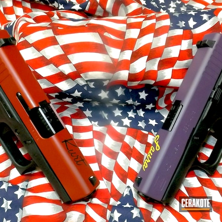 Powder Coating: Graphite Black H-146,Crimson H-221,Glock,Corvette Yellow H-144,Wild Purple H-197,Pair,Pistols,Glock 42