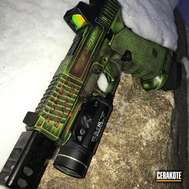 H-216 Smith & Wesson Red, H-168 Zombie Green and H-146 Graphite