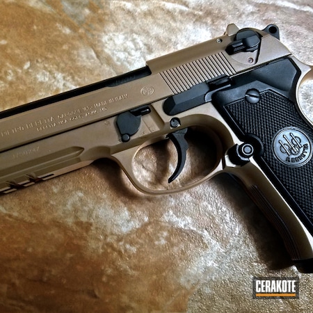 Powder Coating: Graphite Black H-146,Beretta 92 A1,Pistol,Beretta,Micro Slick,Classic Gun,MAGPUL® FLAT DARK EARTH H-267