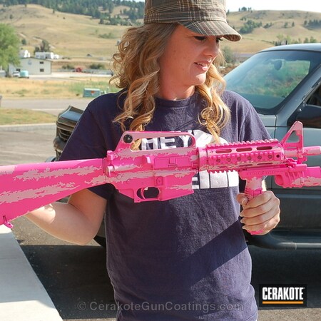 Powder Coating: Bazooka Pink H-244,Ladies,Pac West Arms,Tactical Rifle,Prison Pink H-141
