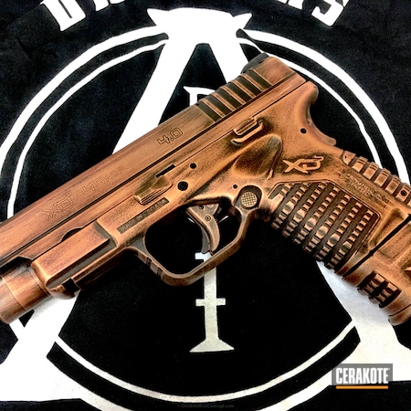 Powder Coating: Springfield XDS,Graphite Black H-146,Distressed,Copper Brown H-149,Pistol,Springfield Armory,Springfield XDS-45,Custom Copper,Burnt Bronze H-148