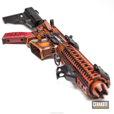 Powder Coating: Hunter Orange H-128,Graphite Black H-146,Distressed,AR Pistol,Executive Ordnance,Tactical Rifle,AR-15