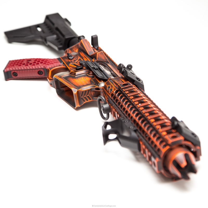 Custom Raging Hunter Cerekote H-128 Hunter Orange and H-146 Graphite Black by JOEL CARTWRIGHT | Cerakote