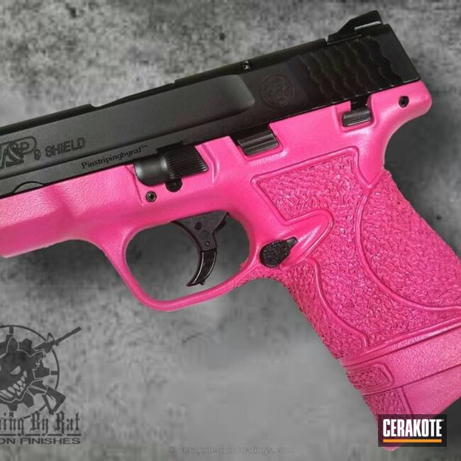 Cerakoted: Custom Mix,Two Tone,Smith & Wesson,SIG™ PINK H-224,Pistol,Prison Pink H-141,M&P Shield