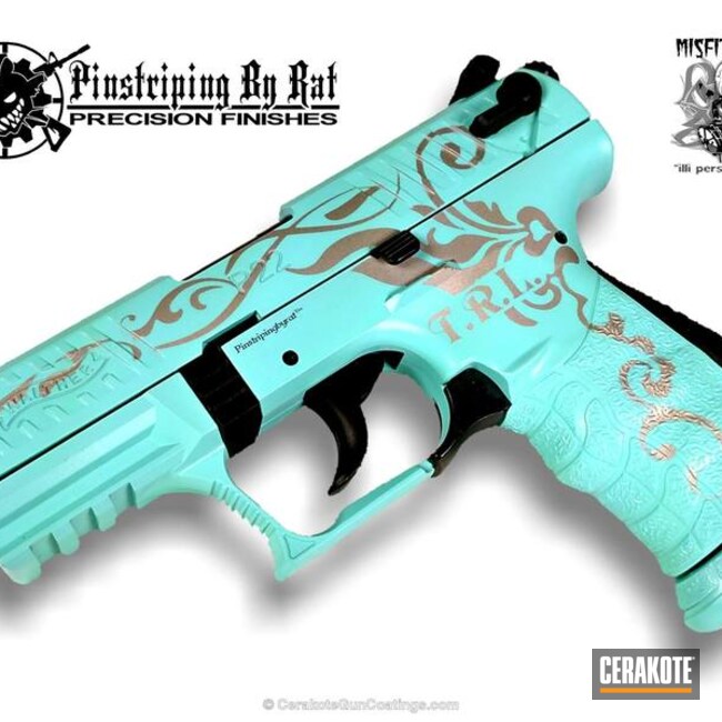 Cerakoted H-175 Robin's Egg Blue And H-157 Bright Nickel