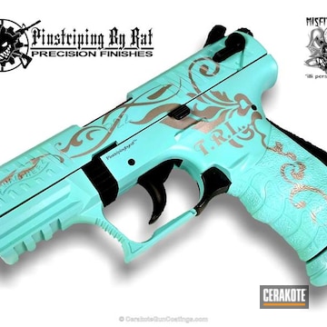 Cerakoted H-175 Robin's Egg Blue And H-157 Bright Nickel