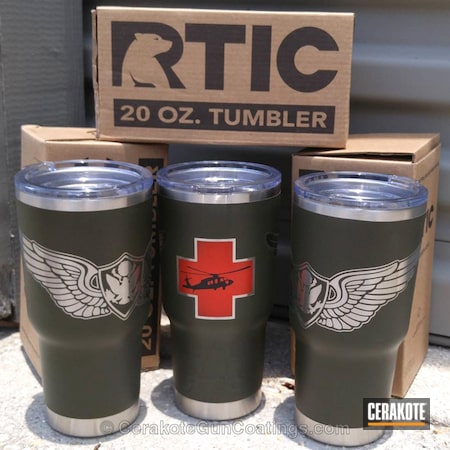 Powder Coating: Graphite Black H-146,RTIC Cups,O.D. Green H-236,FIREHOUSE RED H-216,RTIC,More Than Guns,Military Theme