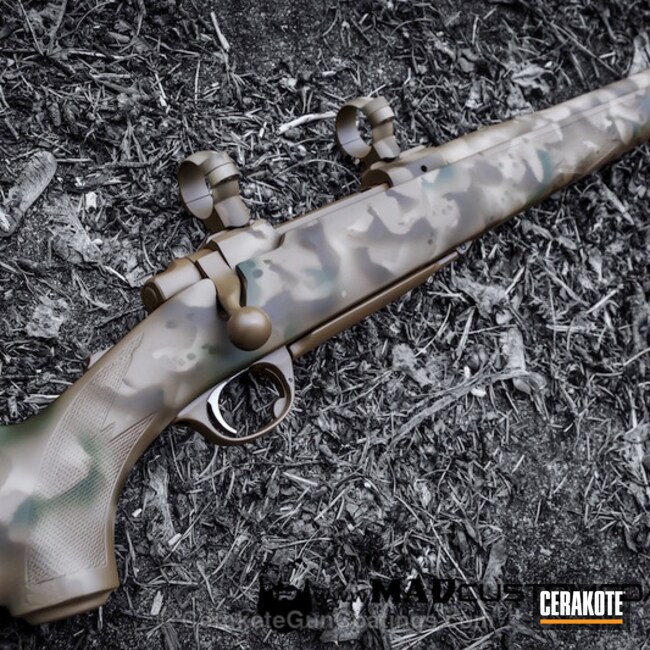 Cerakoted: Bolt Action Rifle,Hunting,MAGPUL® FLAT DARK EARTH H-267,Ruger,DESERT SAND H-199,Hunting Rifle,Patriot Brown H-226,Camo,MAD Edge Camo,ATACS