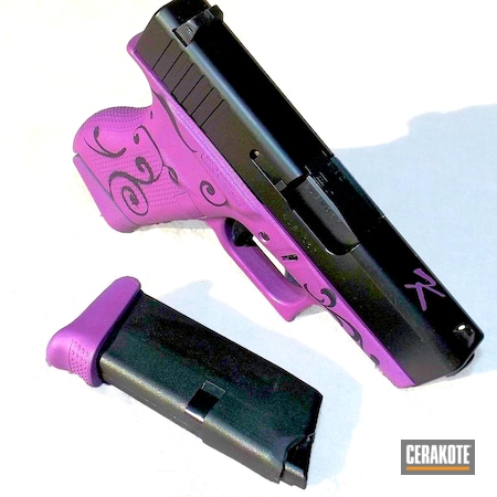 Powder Coating: Glock 43,Graphite Black H-146,Glock,Ladies,Wild Purple H-197,Pistol