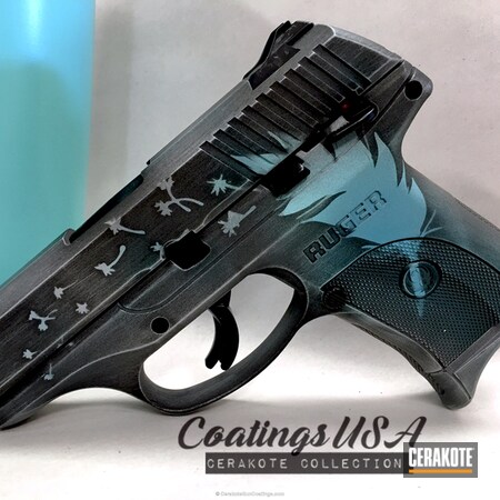 Powder Coating: Graphite Black H-146,Luger,Girls Gun,Crushed Silver H-255,Pistol,Ruger LC9,Robin's Egg Blue H-175,Ruger