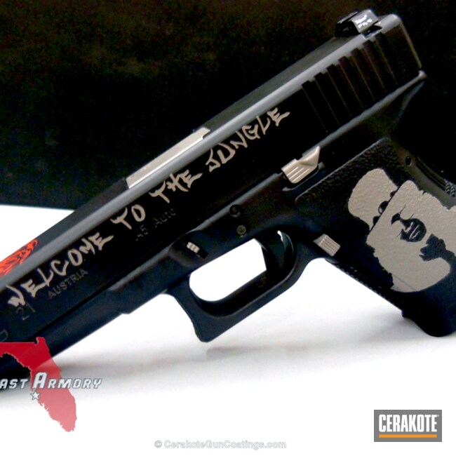 Cerakoted: Glock 21,Graphite Black H-146,Zombie Green H-168,Rose,Gun Metal Grey H-219,Pistol,Glock