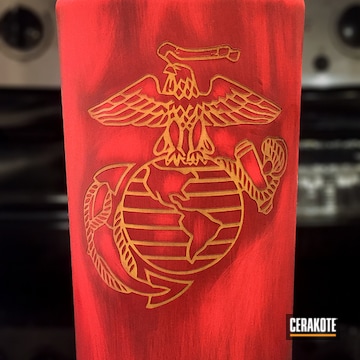 Cerakoted H-122 Gold And H-167 Usmc Red
