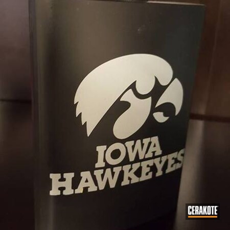 Powder Coating: Graphite Black H-146,Flask,Iowa Hawkeyes,More Than Guns