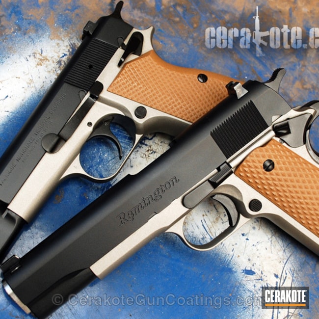 Cerakoted: Browning Hi-Power,Midnight Blue H-238,Graphite Black H-146,Browning,Pistol,Titanium H-170,Remington,1911,Handguns,Semi-Auto