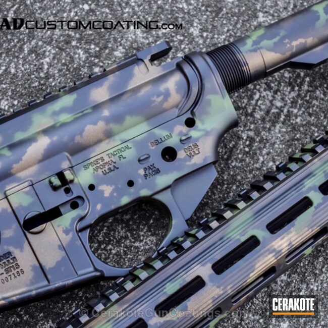 Cerakoted: Spike's Tactical,Graphite Black H-146,Burnt Bronze H-148,Camo,Tactical Rifle,Grunge Camo,Noveske Bazooka Green H-189,Crusader