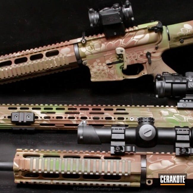 Cerakoted: Kryptek,Scales,Zombie Green H-168,ASH Tactical,Tactical Rifle,BENELLI® SAND H-143,Noveske Bazooka Green H-189,Custom Camo,Chocolate Brown H-258