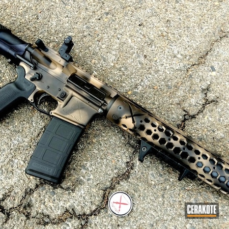 Powder Coating: Two-Color Fade,Armor Black H-190,SAR-XV AR-15,Camo,Sterling Arsenal,Tactical Rifle,Flat Dark Earth H-265