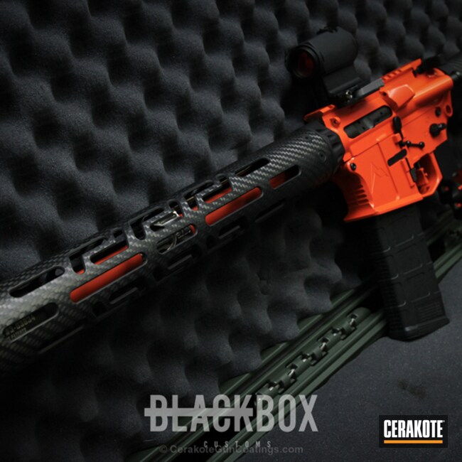Cerakoted: Graphite Black H-146,Tactical Rifle,Carbine,Hunter Orange H-128