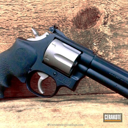 Powder Coating: Graphite Black H-146,Smith & Wesson,Two Tone,Handguns,S&W 357 Magnum,Revolver,Tungsten H-237,.357 Magnum