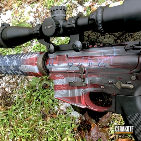 Powder Coating: KEL-TEC® NAVY BLUE H-127,Bright White H-140,Smith & Wesson,America,Tactical Rifle,American Flag,FIREHOUSE RED H-216,Nikon Scope,Stars and Stripes