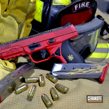 Cerakoted H-167 Usmc Red And H-122 Gold