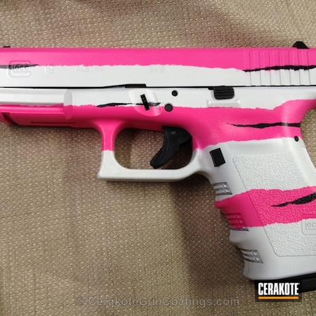 Powder Coating: Hidden White H-242,Graphite Black H-146,Glock,Ladies,Handguns,Prison Pink H-141