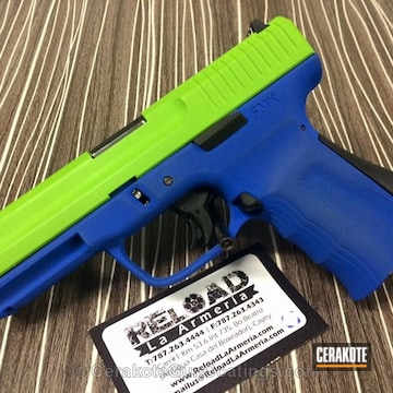 Cerakoted H-168 Zombie Green And H-171 Nra Blue