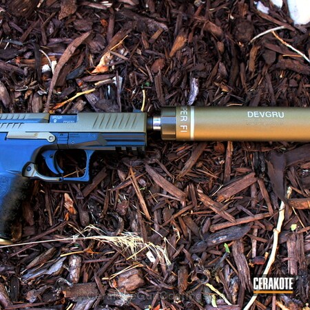 Powder Coating: NRA Blue H-171,Handguns,Walther,Burnt Bronze H-148,Titanium H-170