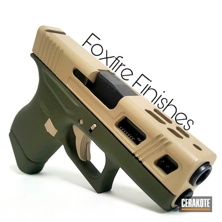 Powder Coating: Glock,Two Tone,DESERT SAND H-199,Pistol,Gen II ACU Green HIR-260