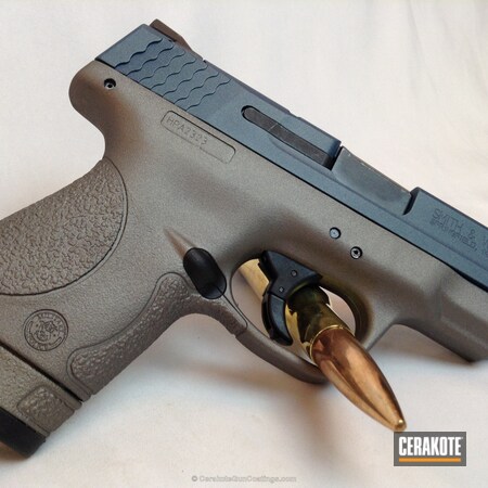 Powder Coating: Smith & Wesson,Two Tone,M&P Shield,Pistol,Blue Titanium H-185,Shimmer Aluminum H-158