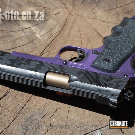 Powder Coating: Graphite Black H-146,Two Tone,1911,Handguns,Pistol,Armor Black H-190,Custom Mix,Pyrokote,Burnt Bronze H-148