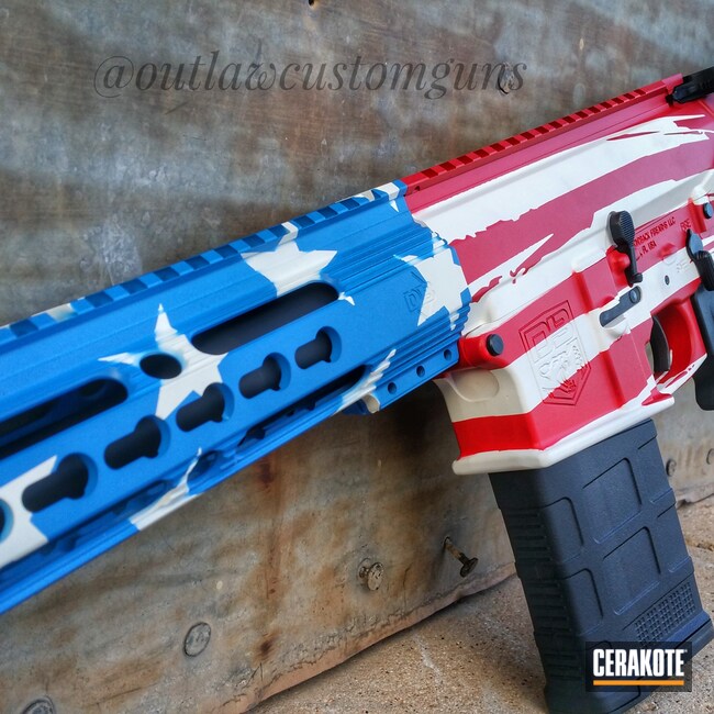 Cerakoted H-136 Snow White, H-216 Smith &  Wesson Red And H-171 Nra Blue