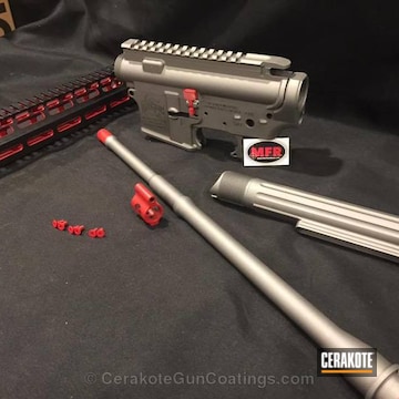 Cerakoted H-152 Stainless, H-167 Usmc Red And H-190 Armor Black