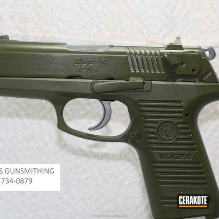 Powder Coating: Pistol,Stainless Steel,Noveske Bazooka Green H-189,Ruger,Solid Tone,Ruger P95 DC