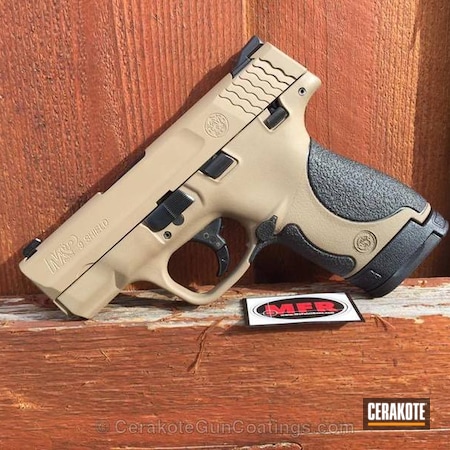 Powder Coating: Smith & Wesson,Two Tone,M&P Shield,DESERT SAND H-199,Pistol,Frame Hardware Contrasting
