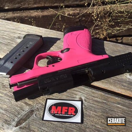 Powder Coating: Smith & Wesson,Two Tone,Ladies,M&P Shield,Pistol,Prison Pink H-141