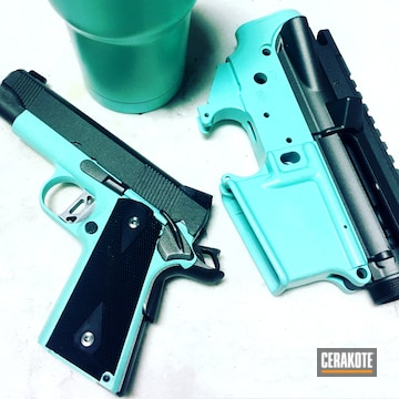 Cerakoted H-175 Robin's Egg Blue And H-237 Tungsten