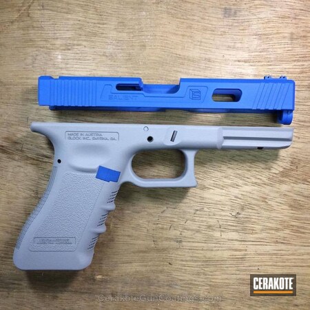 Powder Coating: Glock,Two Tone,NRA Blue H-171,Pistol,Steel Grey H-139,Salient