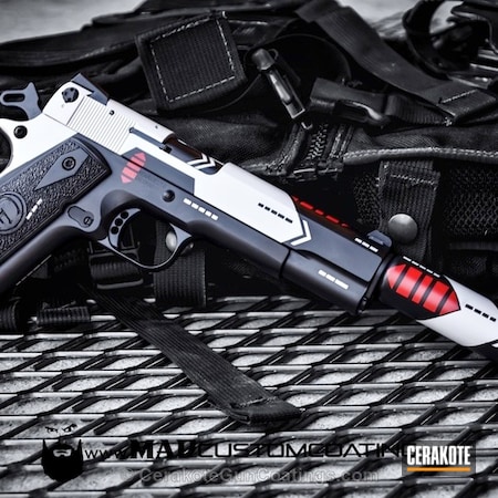 Powder Coating: Bright White H-140,Graphite Black H-146,1911,Handguns,22lr,Video Game Theme,USMC Red H-167,Silencer,Gamer,Counter Strike