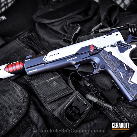 Powder Coating: Bright White H-140,Graphite Black H-146,1911,Handguns,22lr,Video Game Theme,USMC Red H-167,Silencer,Gamer,Counter Strike