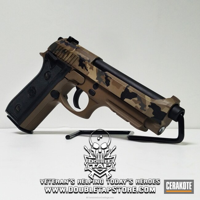 Cerakoted H-265 Flat Dark Earth With H-190 Armor Black And H-269 Barrett Brown