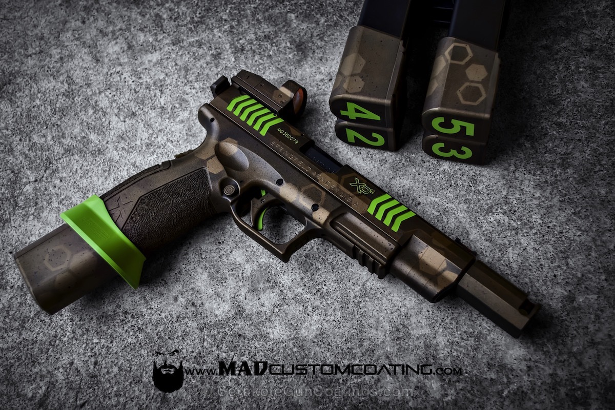 H-148 Burnt Bronze with H-168 Zombie Green and H-146 Graphite