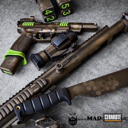 Powder Coating: Graphite Black H-146,Zombie Green H-168,Pistol,Springfield XD,Springfield Armory,Burnt Bronze H-148,Vortex,Hextek Pattern,3 Gun
