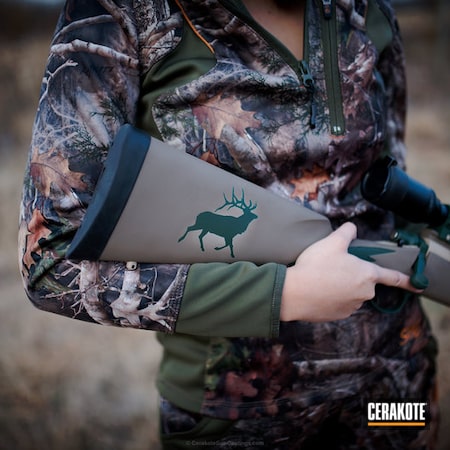 Powder Coating: Hunting Rifle,Highland Green H-200,Remington 700,Elk,Texas Tan H-257