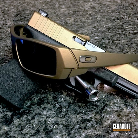 Powder Coating: Glock,Pistol,Glock 23,Oakley Gascan,Burnt Bronze H-148,Oakley