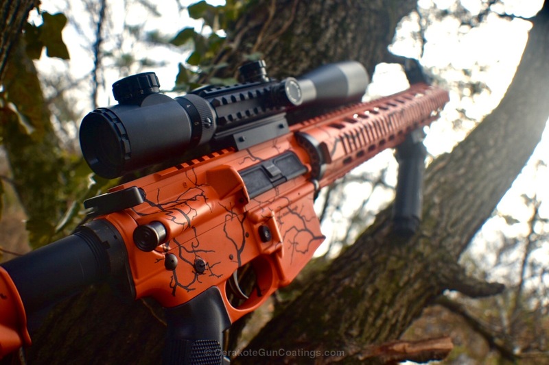 Custom Raging Hunter Cerekote H-128 Hunter Orange and H-190 Armor Black by WEB USER | Cerakote